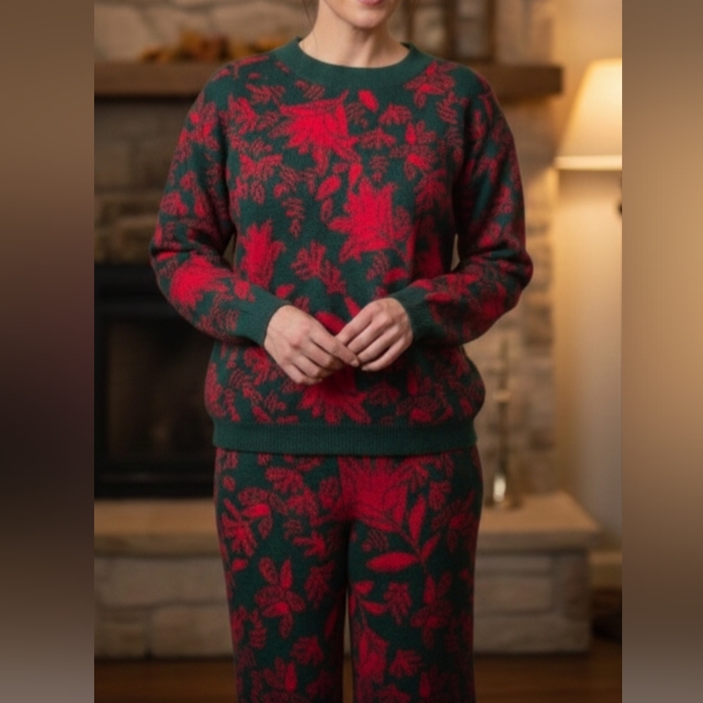 Floral Red and Green Jumpsuit